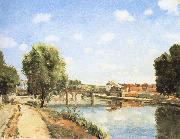 Camille Pissarro Pang map of the railway bridge Schwarz oil painting reproduction